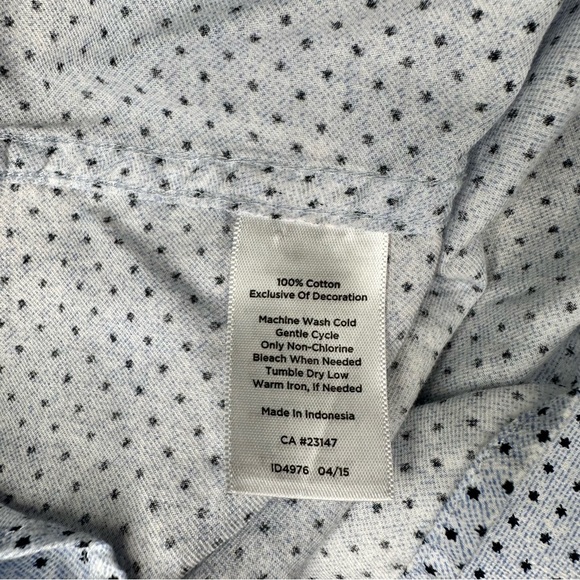 Talbots Blue Button-Down Long Sleeve Blouse - Picture 6 of 6